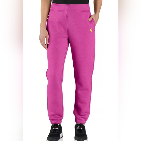 Carhartt Pants - Carhartt womens midrise relaxed fit fleece jogger magenta pink